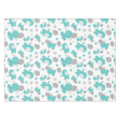 Patroon van blauw-olifantenblauw, luifaantjes, ste tafelkleed (Voorkant (Horizontaal))