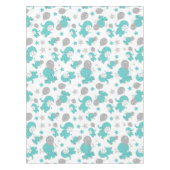 Patroon van blauw-olifantenblauw, luifaantjes, ste tafelkleed (Voorkant)