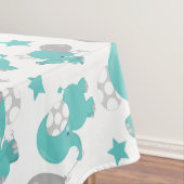 Patroon van blauw-olifantenblauw, luifaantjes, ste tafelkleed (Voorbeeld)