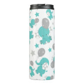 Patroon van blauw-olifantenblauw, luifaantjes, ste thermosbeker (Achterkant)
