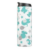 Patroon van blauw-olifantenblauw, luifaantjes, ste thermosbeker (Geroteerd rechts)