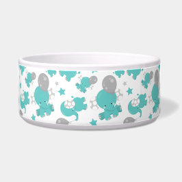 Patroon van blauw-olifantenblauw, luifaantjes, ste voerbakje