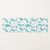 Patroon van blauw-olifantenblauw, luifaantjes, ste yogamat (Achterkant (horizontaal))