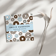 Patroon van blauwe donuts, koekjeswinkel, gebak