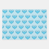 patroon van blauwe harten inpakpapier vel (Voorkant 2)