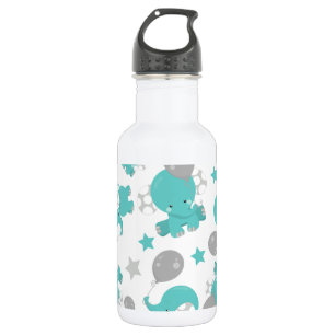 Patroon van blauwe olifanten, Mooie Olifanten, Ste Waterfles