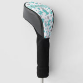 Patroon van blauwe olifanten, sterren, Jouw naam Golfheadcover (Schuin)