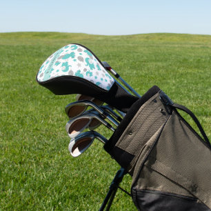 Patroon van blauwe olifanten, sterren, Jouw naam Golfheadcover