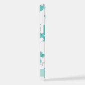 Patroon van blauwe olifanten, sterren, Jouw naam iPhone Hoesje (Rechterkant)