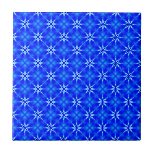 Patroon van blauwe sterren tegeltje (Voorkant)
