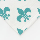  patroon van blauwgroen fleur de lis fleece deken (Hoek)