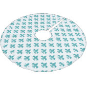 patroon van blauwgroen fleur de lis kerstboom rok (Gekanteld)