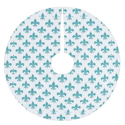 patroon van blauwgroen fleur de lis kerstboom rok (Voorkant)