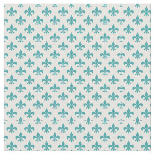 patroon van blauwgroen fleur de lis stof