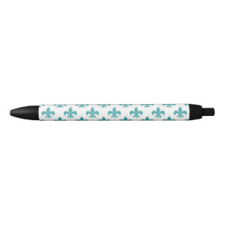  patroon van blauwgroen fleur de lis zwarte inkt pen
