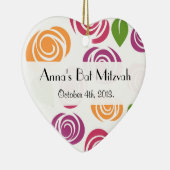 patroon van bloemen, kleurrijke bloemen, BBT Mitzv Keramisch Ornament (Rechts)