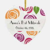 patroon van bloemen, kleurrijke bloemen, BBT Mitzv Keramisch Ornament (Voorkant)