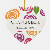 patroon van bloemen, kleurrijke bloemen, BBT Mitzv Keramisch Ornament (Achterkant)