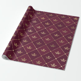  patroon van Bourgogne Red en gouden kroonpatronen Cadeaupapier