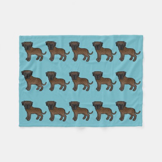 Patroon Van Bruin Gestreepte Engelse Mastiff Honde Fleece Deken (Voorkant (Horizontaal))