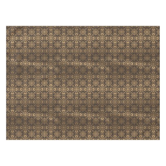 patroon van bruine en gouden kunstdeco ' s getild tafelkleed (Voorkant (Horizontaal))