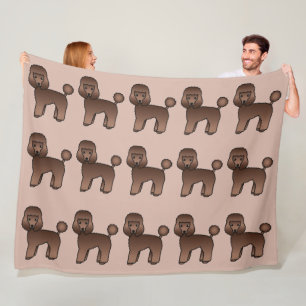 Patroon van bruine speelgoedpoedel cartoonhonden fleece deken
