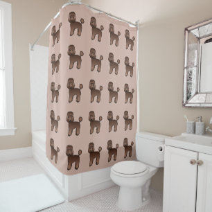 Patroon van bruine Toy Poodle-honden Douchegordijn
