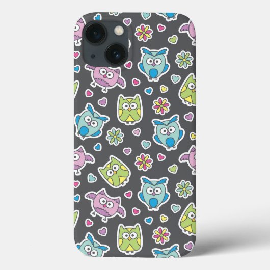 patroon van cartoonuilen Case-Mate iPhone case (Achterkant)