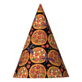 patroon van coole pizzafeestjes feesthoedjes (Voorkant)