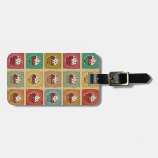 patroon van cupcakes bagagelabel (Voorkant horizontaal)