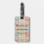 patroon van cupcakes bagagelabel (Achterkant verticaal)
