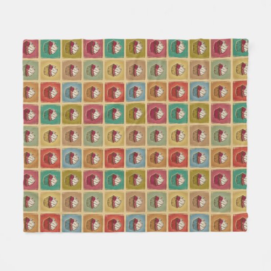  patroon van cupcakes fleece deken (Voorkant (Horizontaal))
