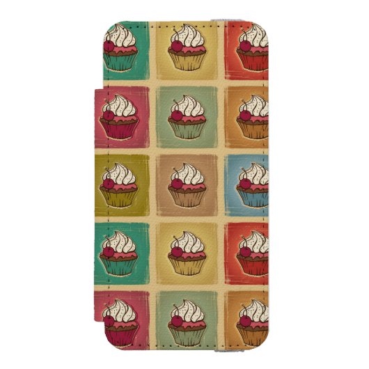  patroon van cupcakes incipio iPhone portemonnee hoesje (Voorkant Agenda)