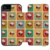 patroon van cupcakes incipio iPhone portemonnee hoesje (Agenda Open)