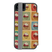  patroon van cupcakes incipio iPhone portemonnee hoesje (Agenda Achterkant)