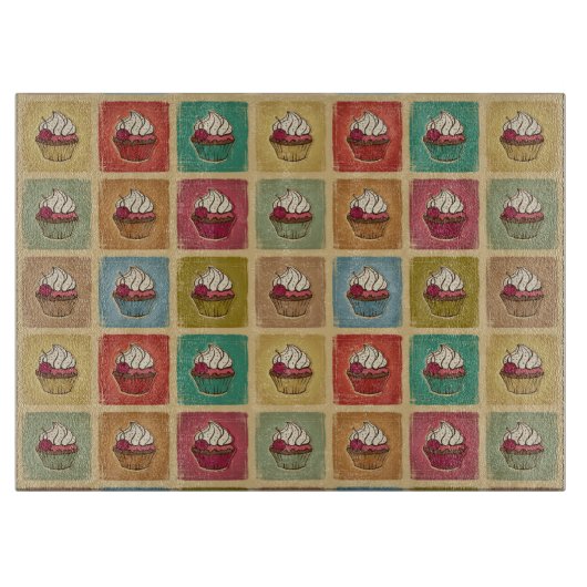 patroon van cupcakes snijplank (Voorkant)