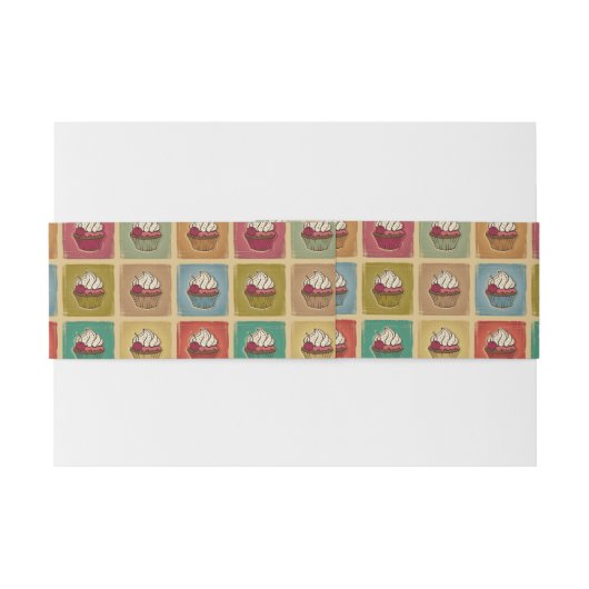 patroon van cupcakes uitnodigingen wikkel (Achterkant Voorbeeld)