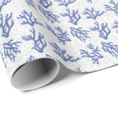 patroon van de blauwe en witte zee koraallegering cadeaupapier (Rol Hoek)