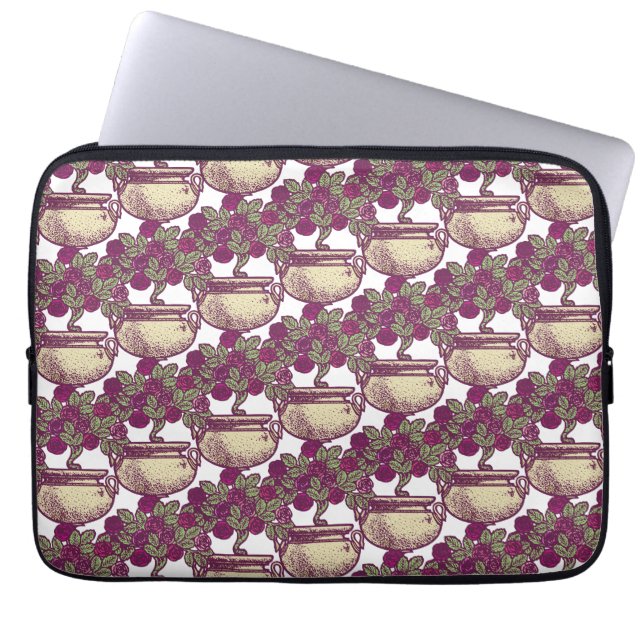  patroon van de boomstam van het roos van de Kunst Laptop Sleeve (Voorkant)