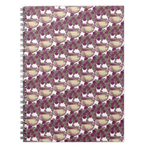 patroon van de boomstam van het roos van de Kunst Notitieboek