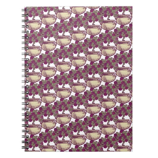  patroon van de boomstam van het roos van de Kunst Notitieboek (Voorkant)