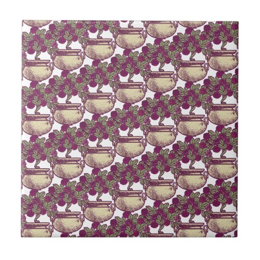  patroon van de boomstam van het roos van de Kunst Tegeltje (Voorkant)