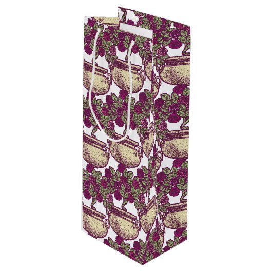 patroon van de boomstam van het roos van de Kunst Wijn Cadeautas (Voorkant Gekanteld)