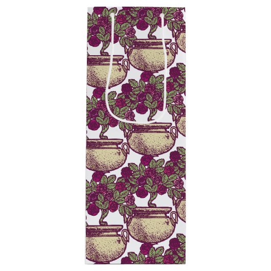  patroon van de boomstam van het roos van de Kunst Wijn Cadeautas (Voorkant)