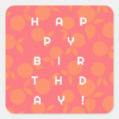 Patroon van de boomtangerine vierkante sticker (Voorkant)