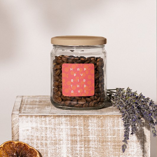 Patroon van de boomtangerine vierkante sticker