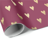  patroon van de Bourgogne Red en het goudhart in P Cadeaupapier (Rol Hoek)