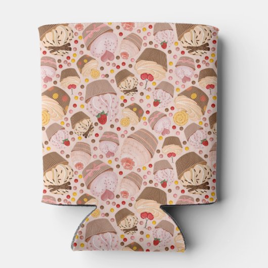 Patroon van de cakeekhoorn blikjeskoeler (Achterkant)