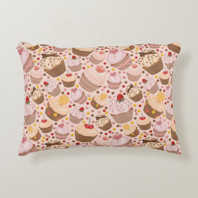 Patroon van de cakejes decoratief kussen (Voorkant)