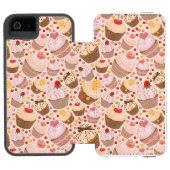 Patroon van de cakejes incipio iPhone portemonnee hoesje (Agenda Open)